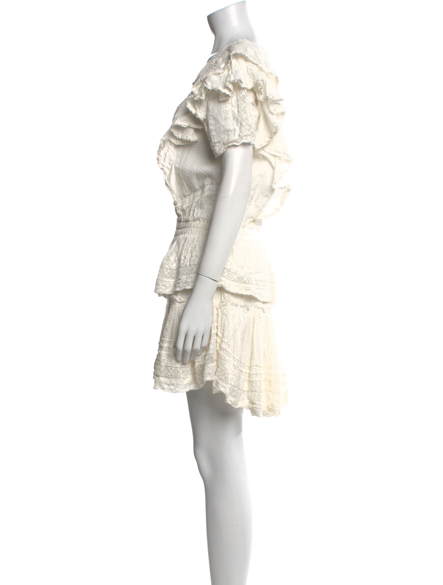 LoveShackFancy Square Neckline Mini Dress