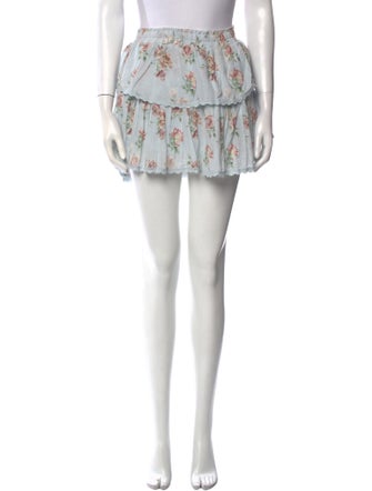 LoveShackFancy Floral Print Mini Skirt