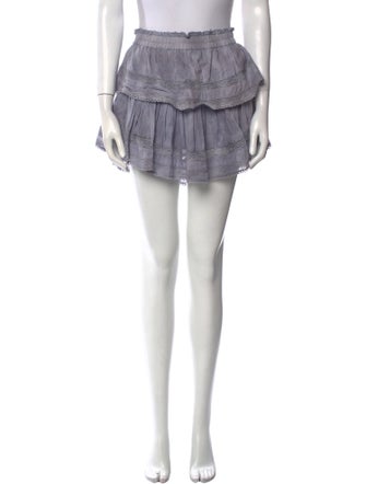 LoveShackFancy Raw-Edge Trim Mini Skirt