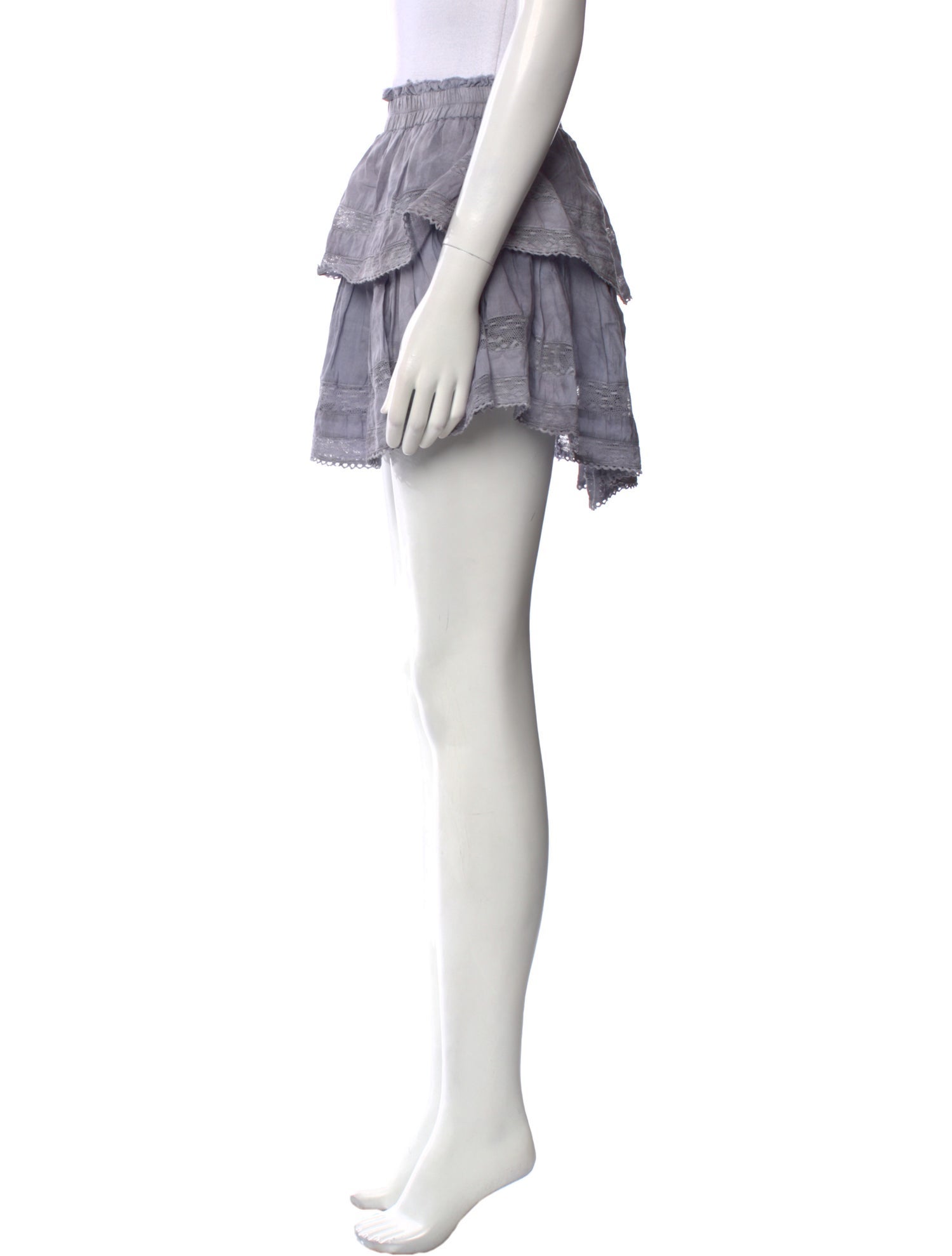 LoveShackFancy Raw-Edge Trim Mini Skirt