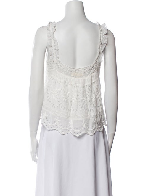 LoveShackFancy Square Neckline Sleeveless Crop Top