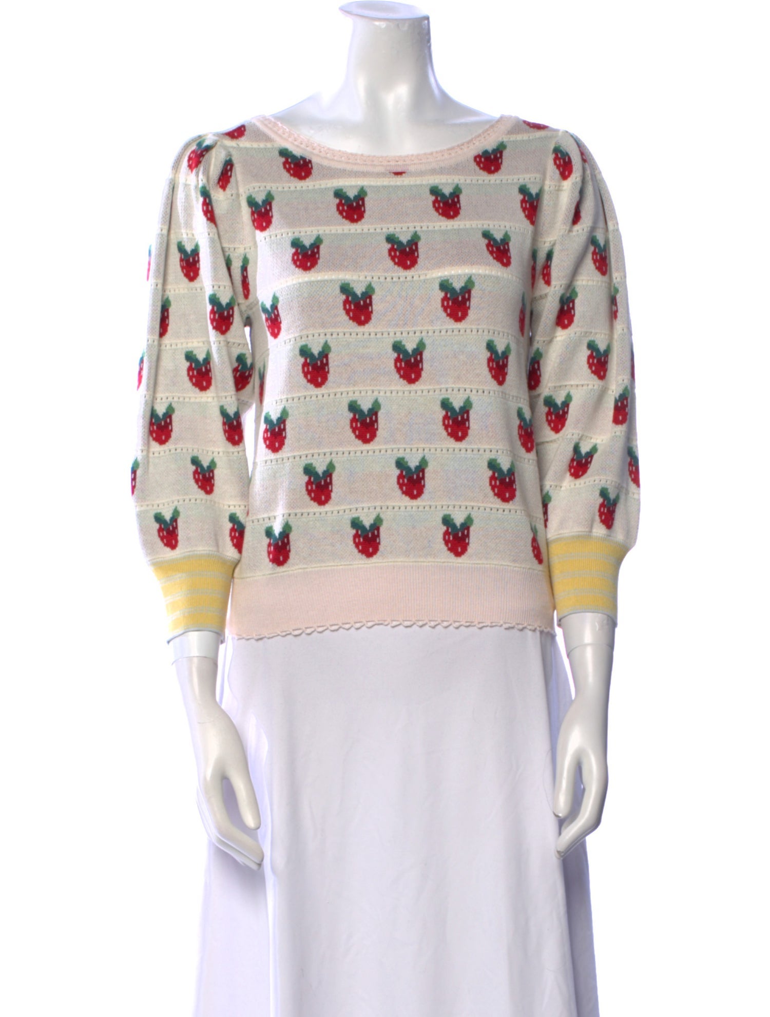 LoveShackFancy Printed Crew Neck Sweater