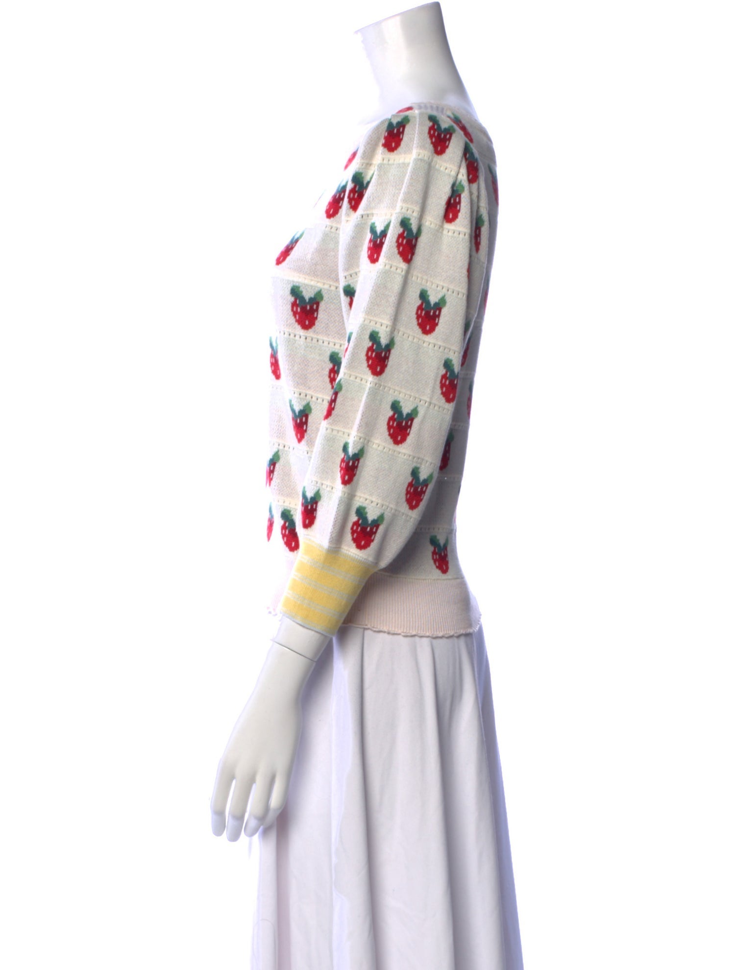 LoveShackFancy Printed Crew Neck Sweater