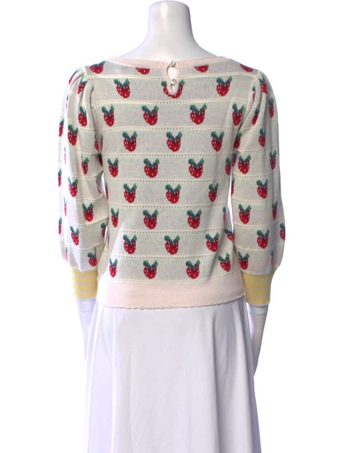 LoveShackFancy Printed Crew Neck Sweater