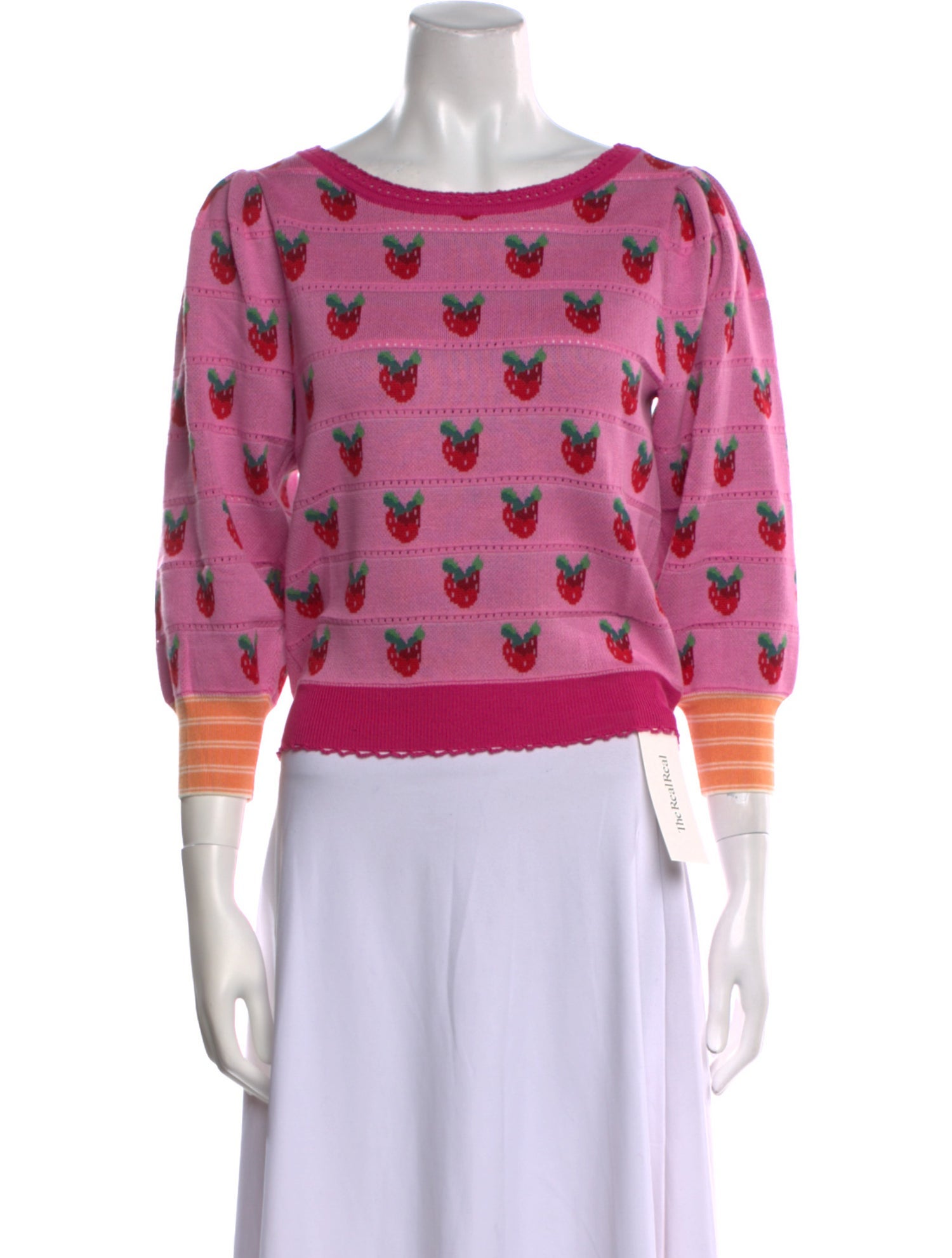 LoveShackFancy Printed Scoop Neck Sweater w/ Tags