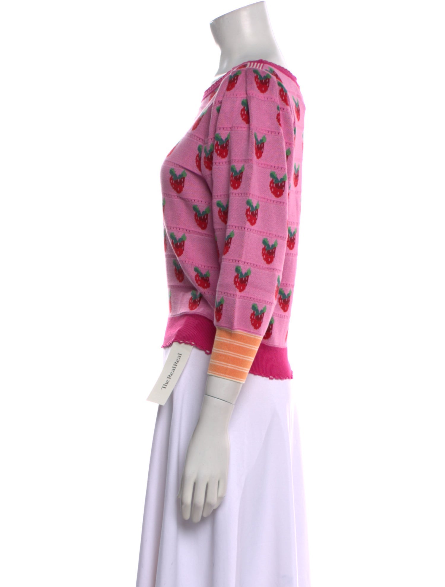 LoveShackFancy Printed Scoop Neck Sweater w/ Tags