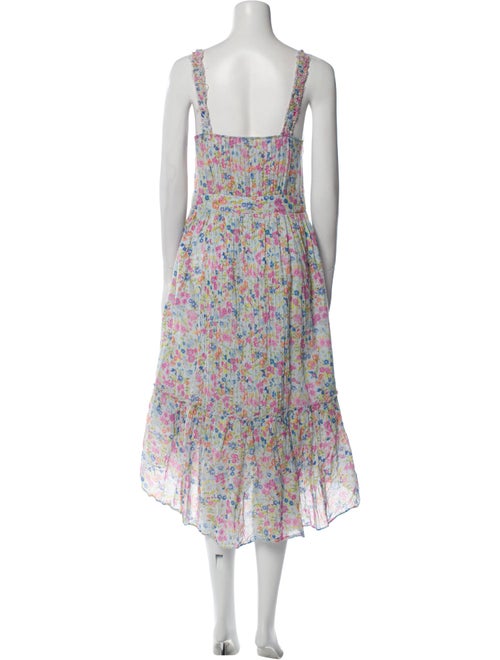 LoveShackFancy Floral Print Midi Length Dress