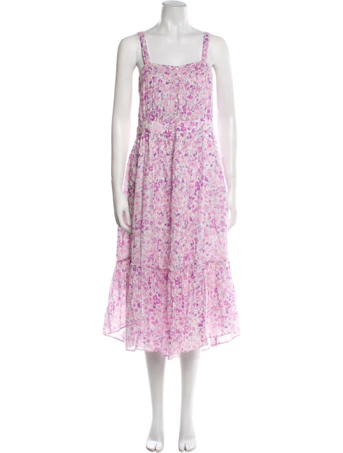 LoveShackFancy Floral Print Midi Length Dress