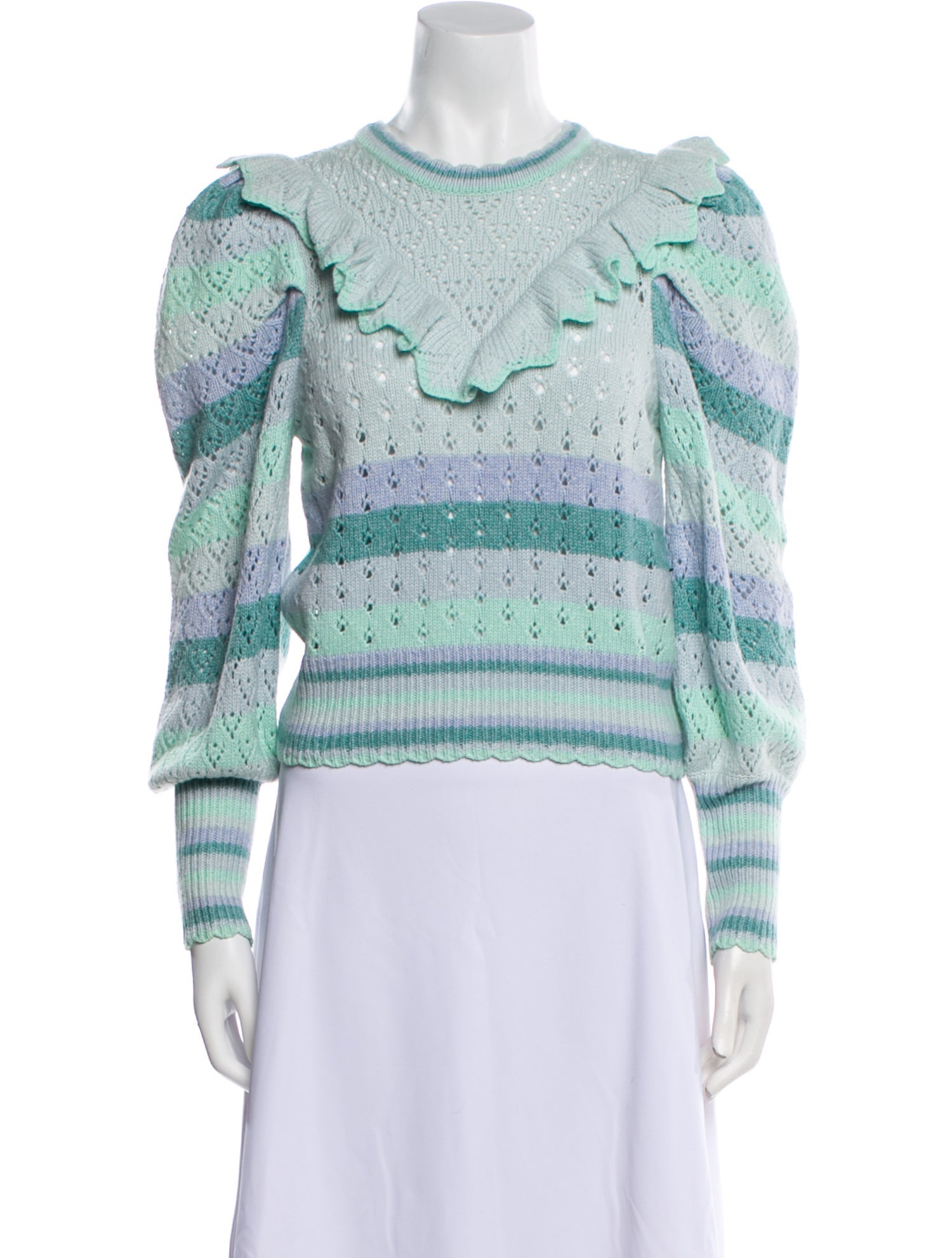 LoveShackFancy Patterned Crew Neck Sweater w/ Tags