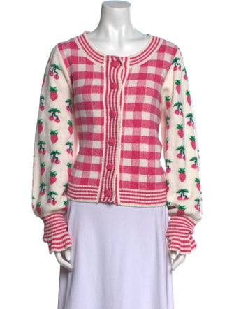 LoveShackFancy Plaid Print Scoop Neck Sweater