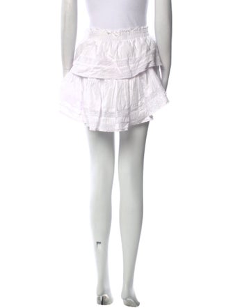 LoveShackFancy Raw-Edge Trim Mini Skirt