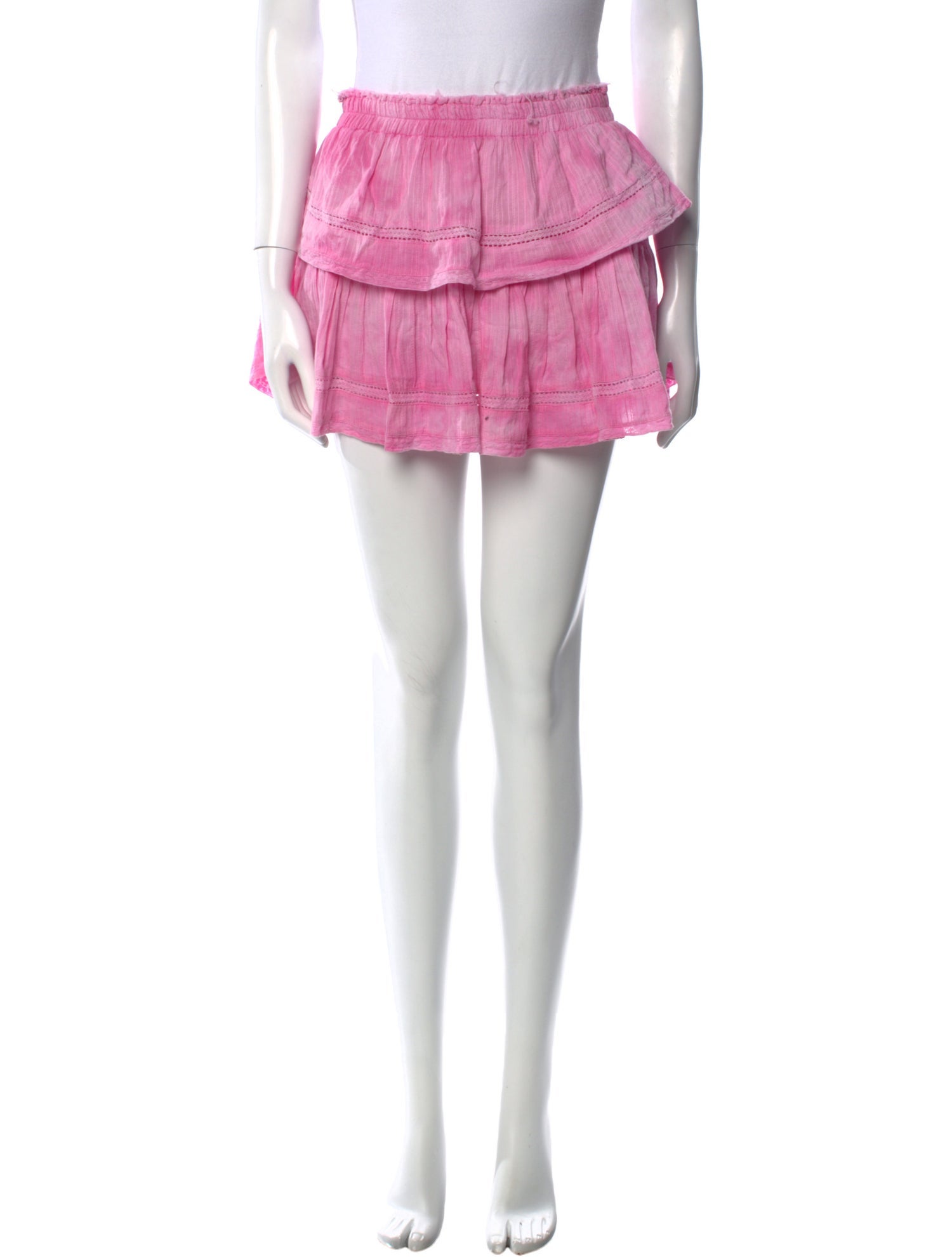 LoveShackFancy Ruffle Embellishment Mini Skirt