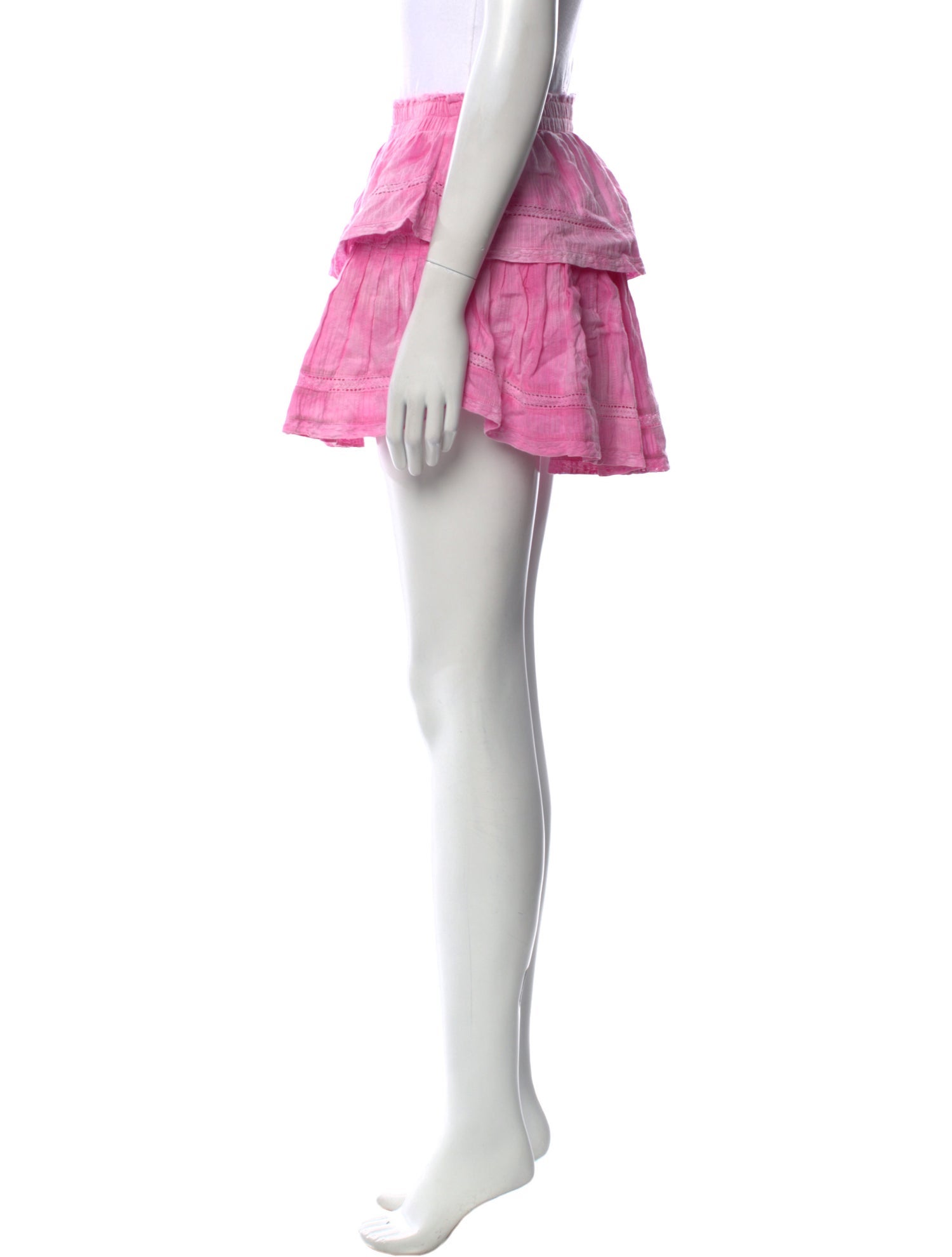 LoveShackFancy Ruffle Embellishment Mini Skirt