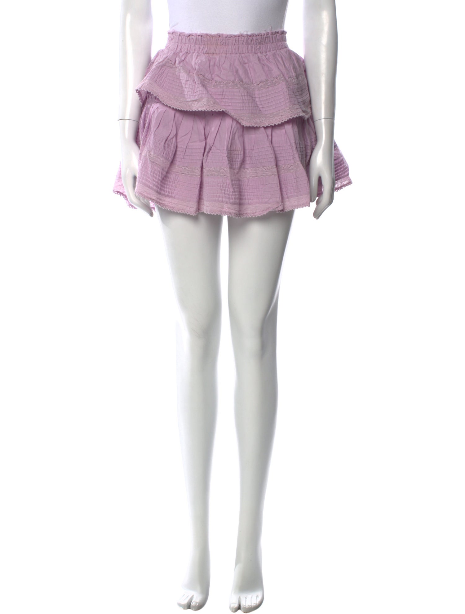 LoveShackFancy Ruffle Embellishment Mini Skirt