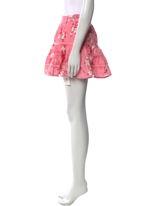 LoveShackFancy Floral Print Mini Skirt