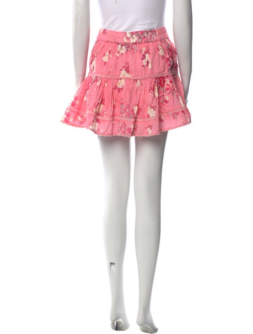 LoveShackFancy Floral Print Mini Skirt