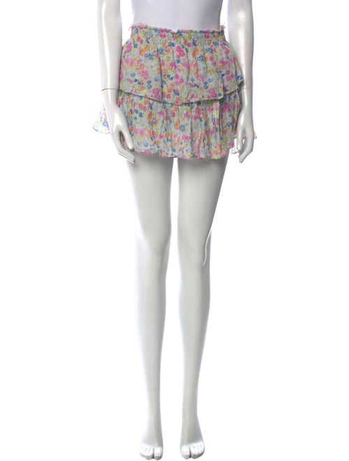 LoveShackFancy Floral Print Mini Skirt