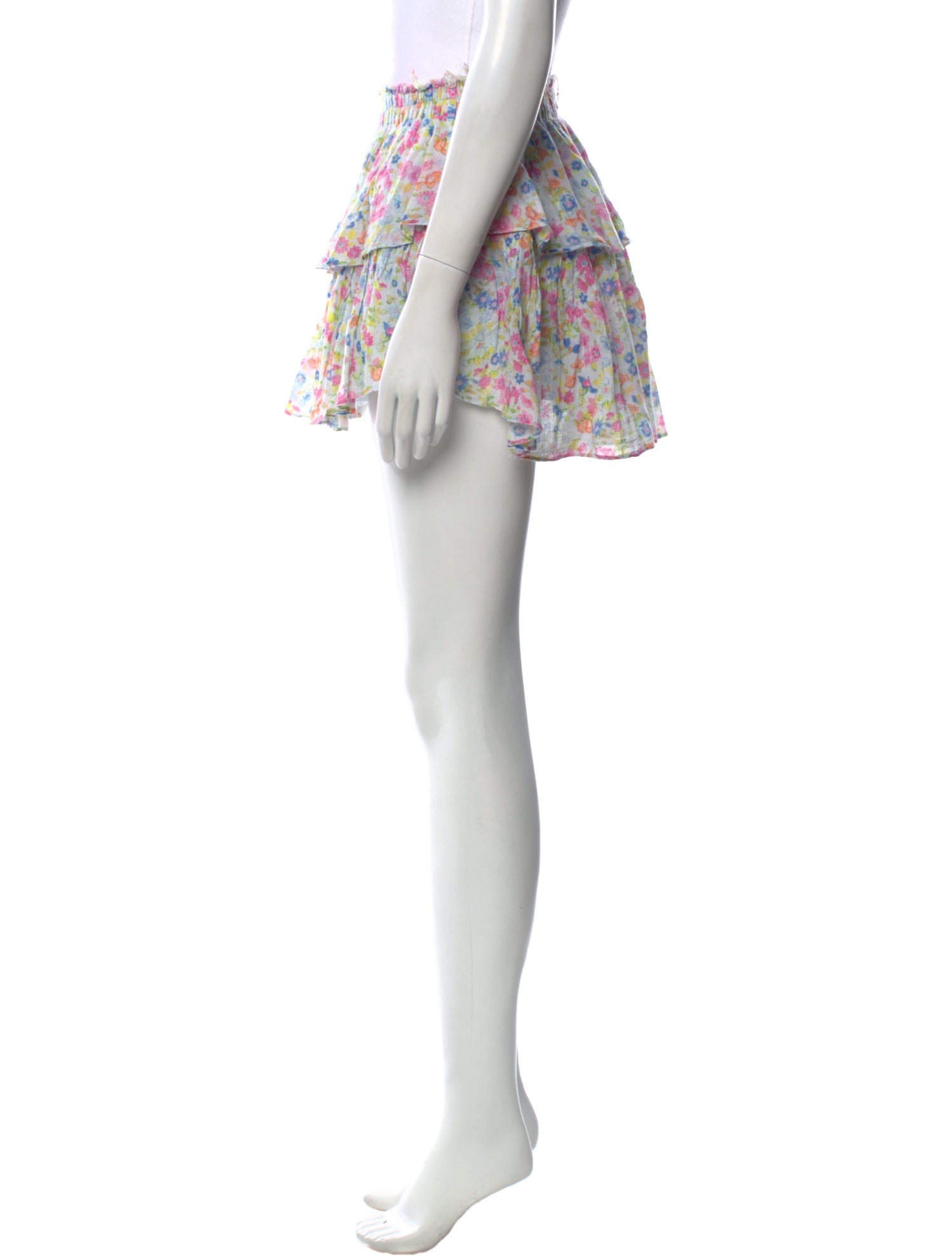 LoveShackFancy Floral Print Mini Skirt