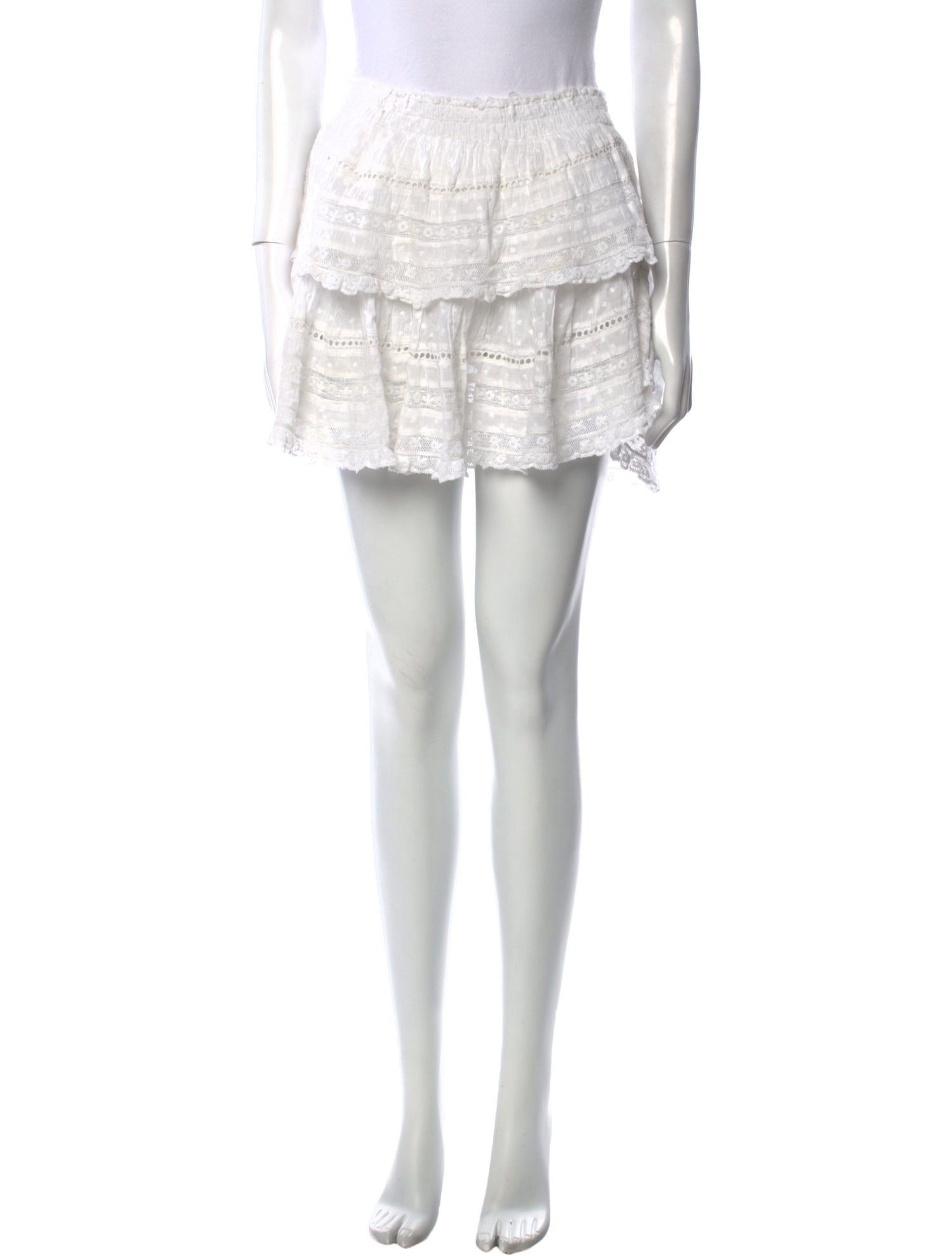 LoveShackFancy Ruffle Embellishment Mini Skirt