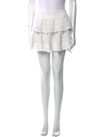 LoveShackFancy Ruffle Embellishment Mini Skirt