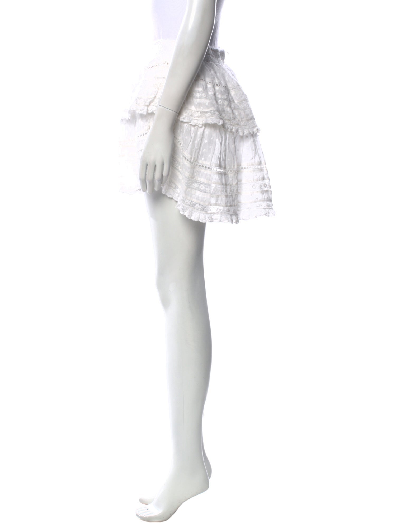 LoveShackFancy Ruffle Embellishment Mini Skirt