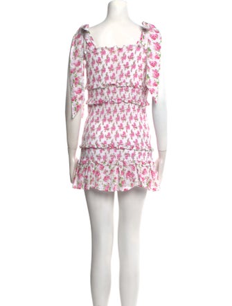 LoveShackFancy Floral Print Mini Dress
