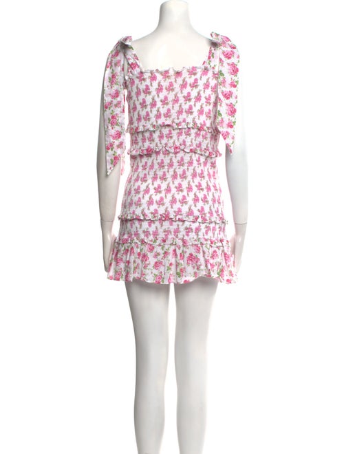 LoveShackFancy Floral Print Mini Dress