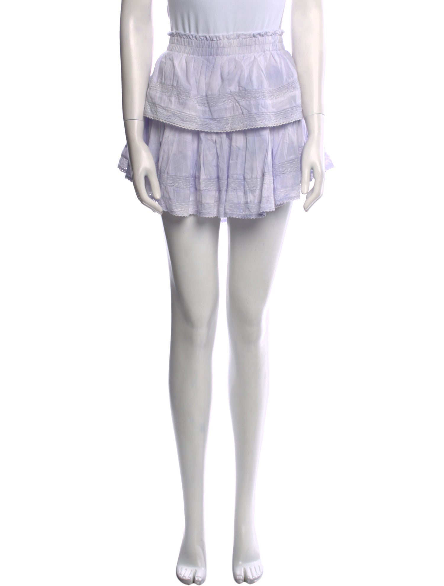 LoveShackFancy Ruffle Embellishment Mini Skirt