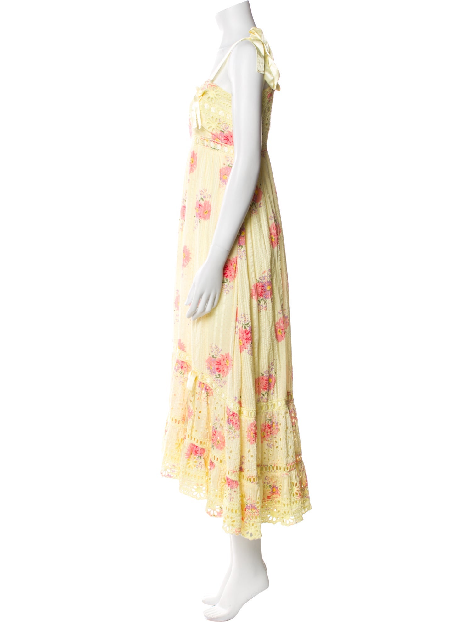 LoveShackFancy Floral Print Long Dress