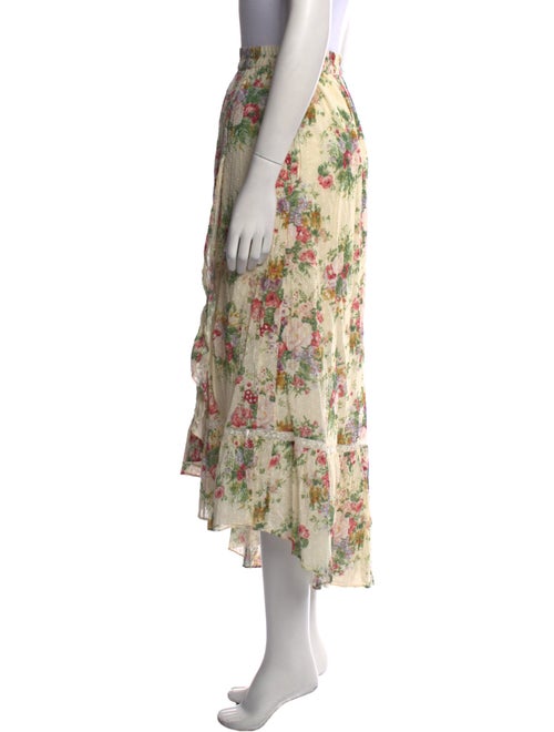 LoveShackFancy Floral Print Midi Length Skirt