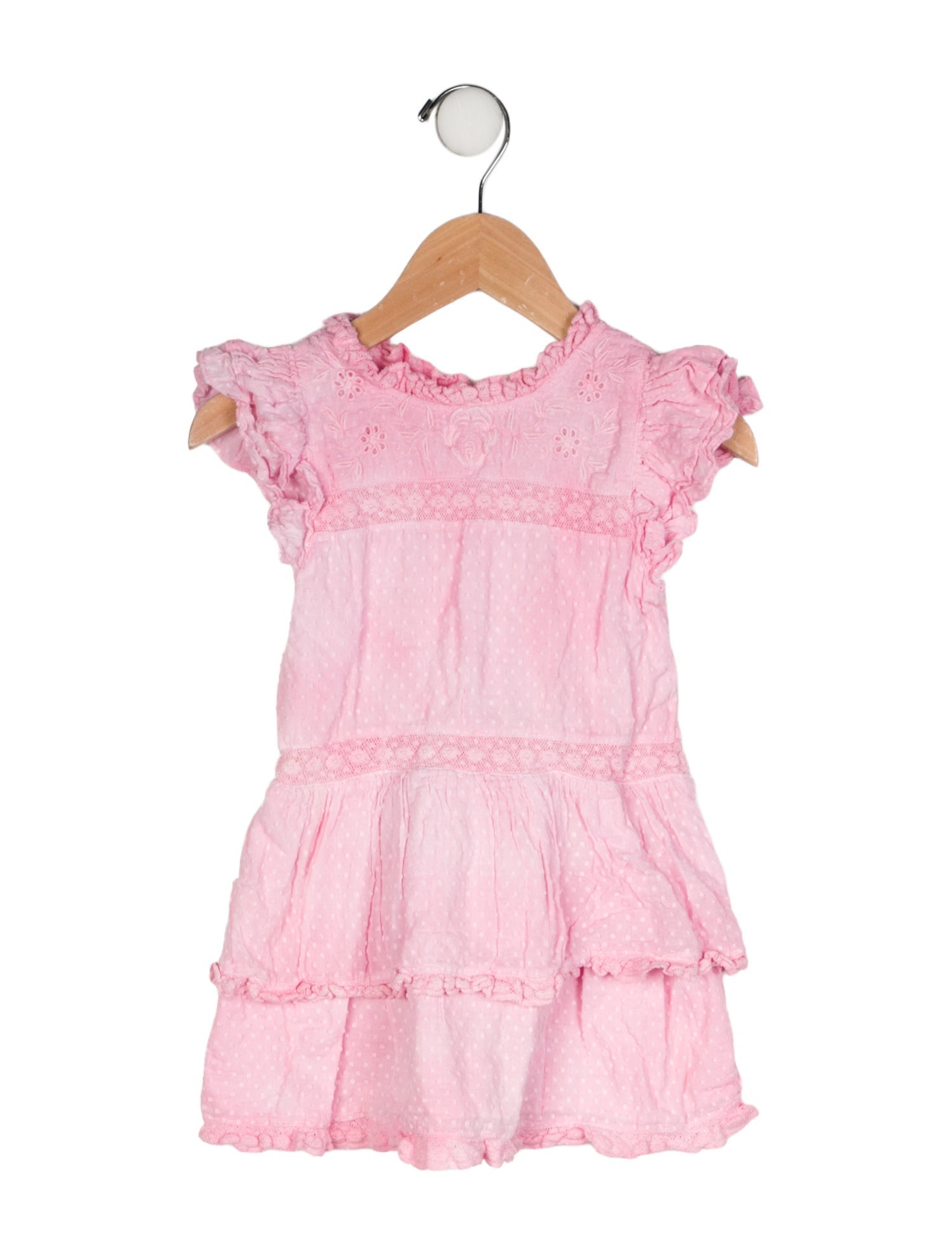 LoveShackFancy Short Sleeve Ruffle Dress