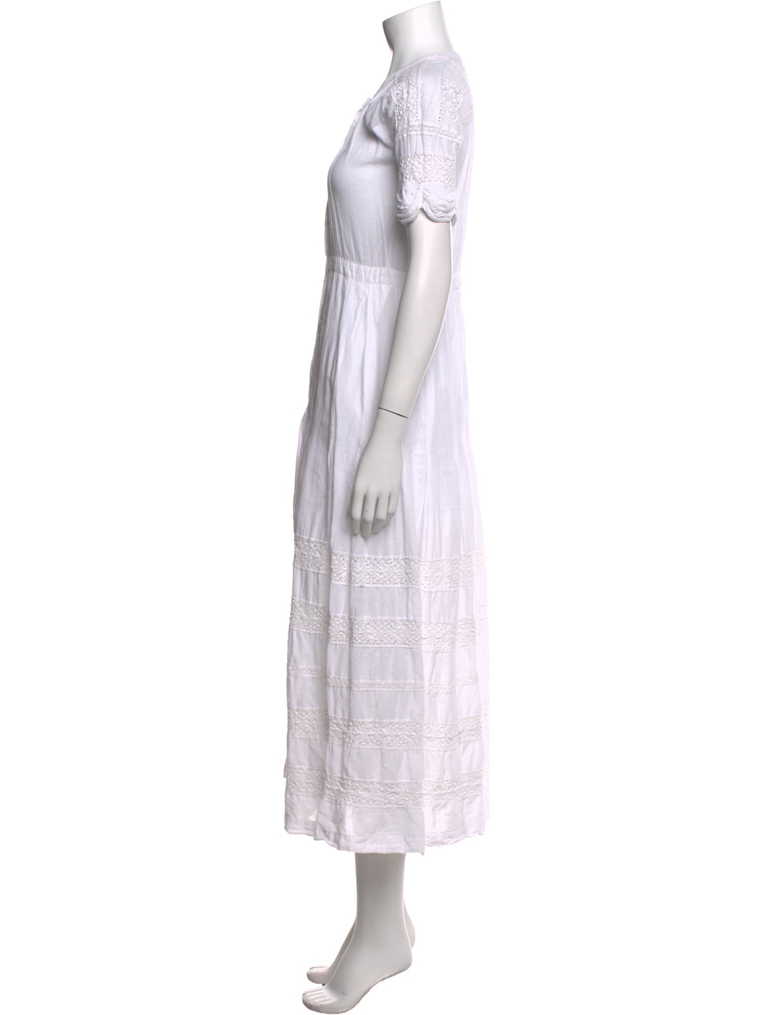 LoveShackFancy Crew Neck Long Dress