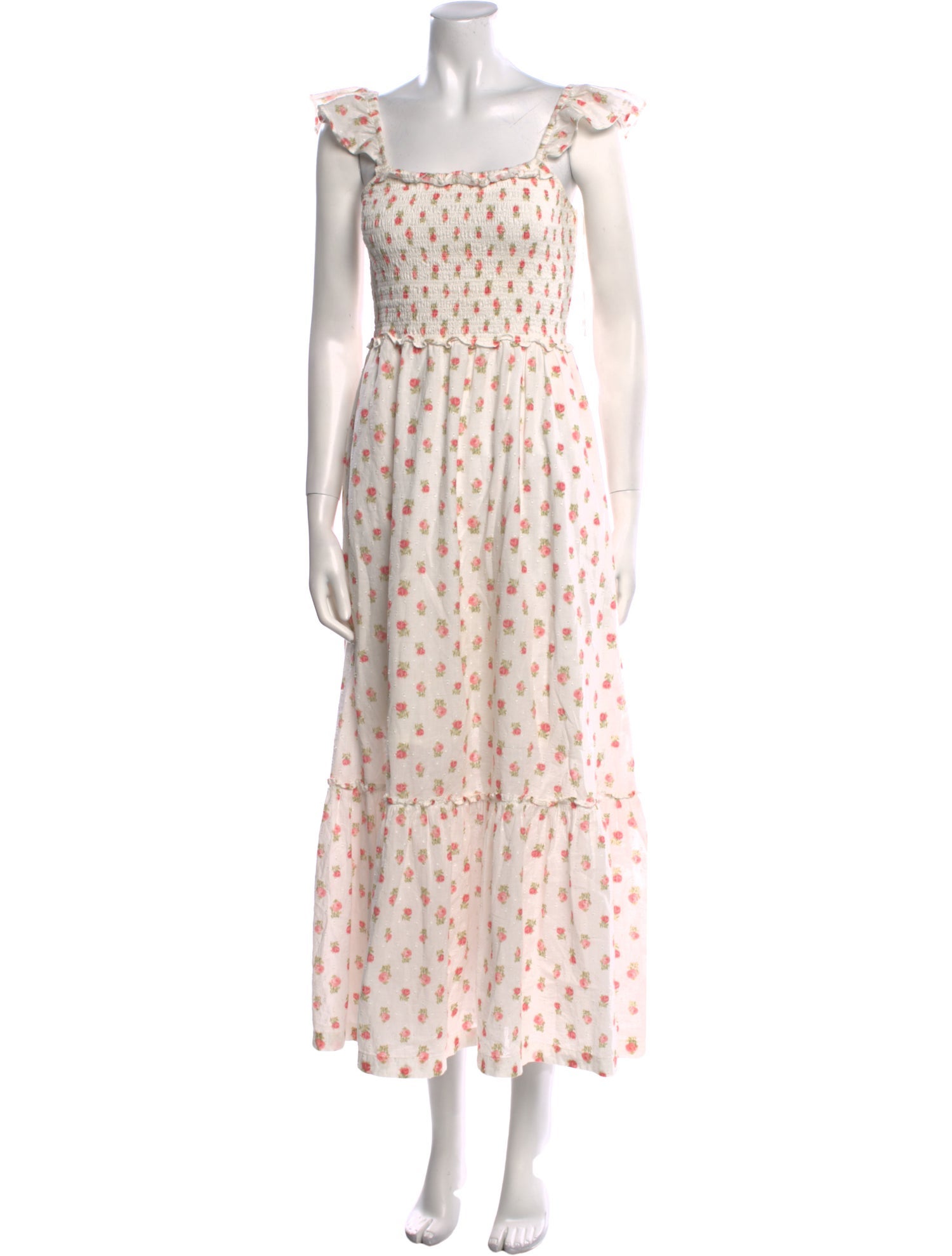 LoveShackFancy Polka Dot Print Long Dress