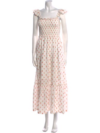 LoveShackFancy Polka Dot Print Long Dress