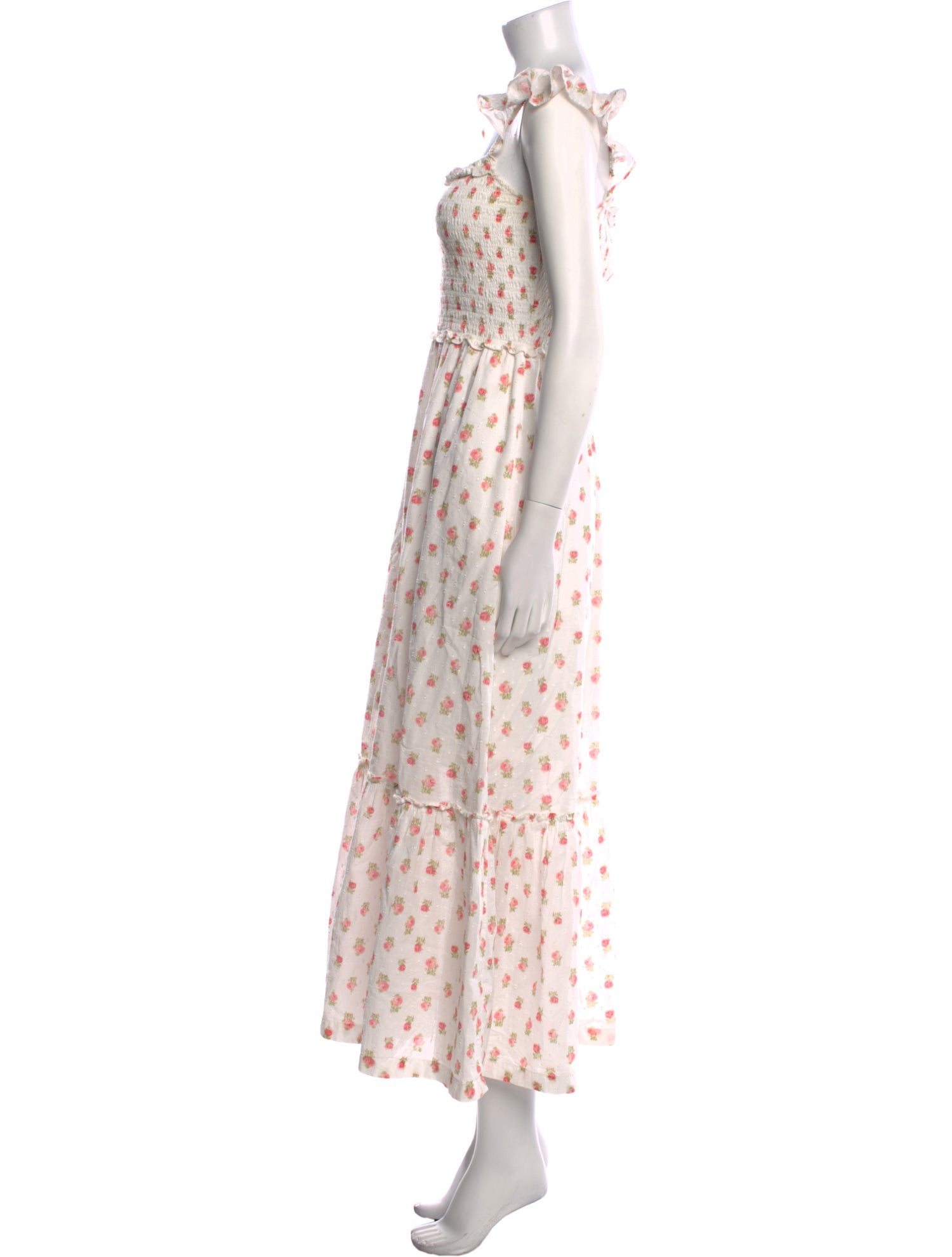 LoveShackFancy Polka Dot Print Long Dress