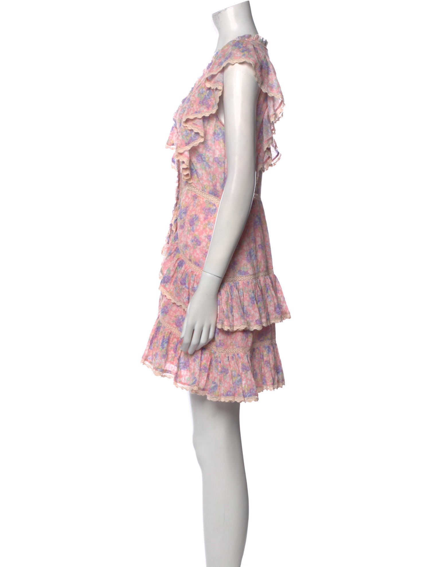 LoveShackFancy Floral Print Mini Dress