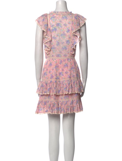 LoveShackFancy Floral Print Mini Dress