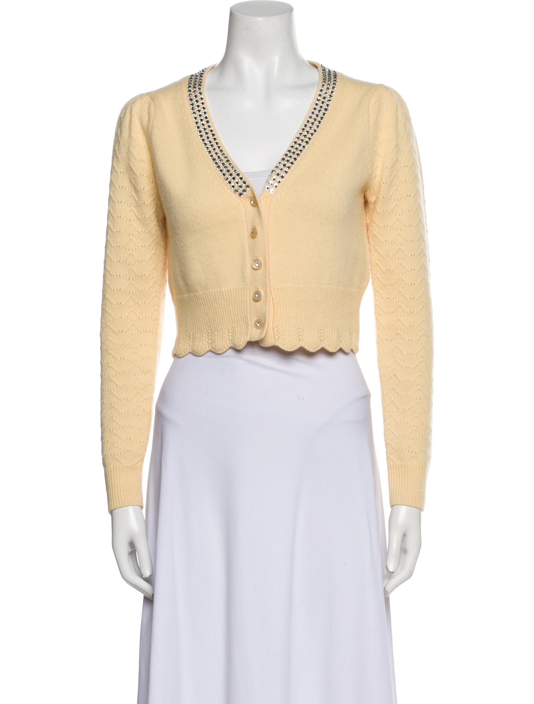 LoveShackFancy Wool V-Neck Sweater