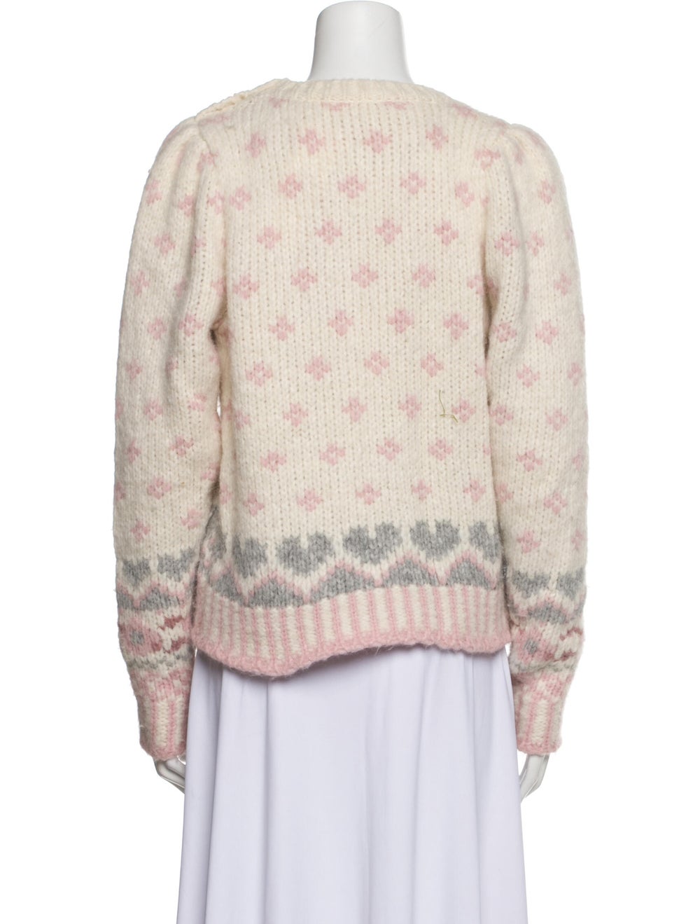 LoveShackFancy Alpaca Pullover Neutrals Printed C… - image 3