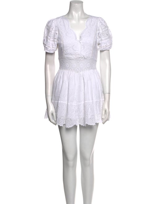 LoveShackFancy V-Neck Mini Dress