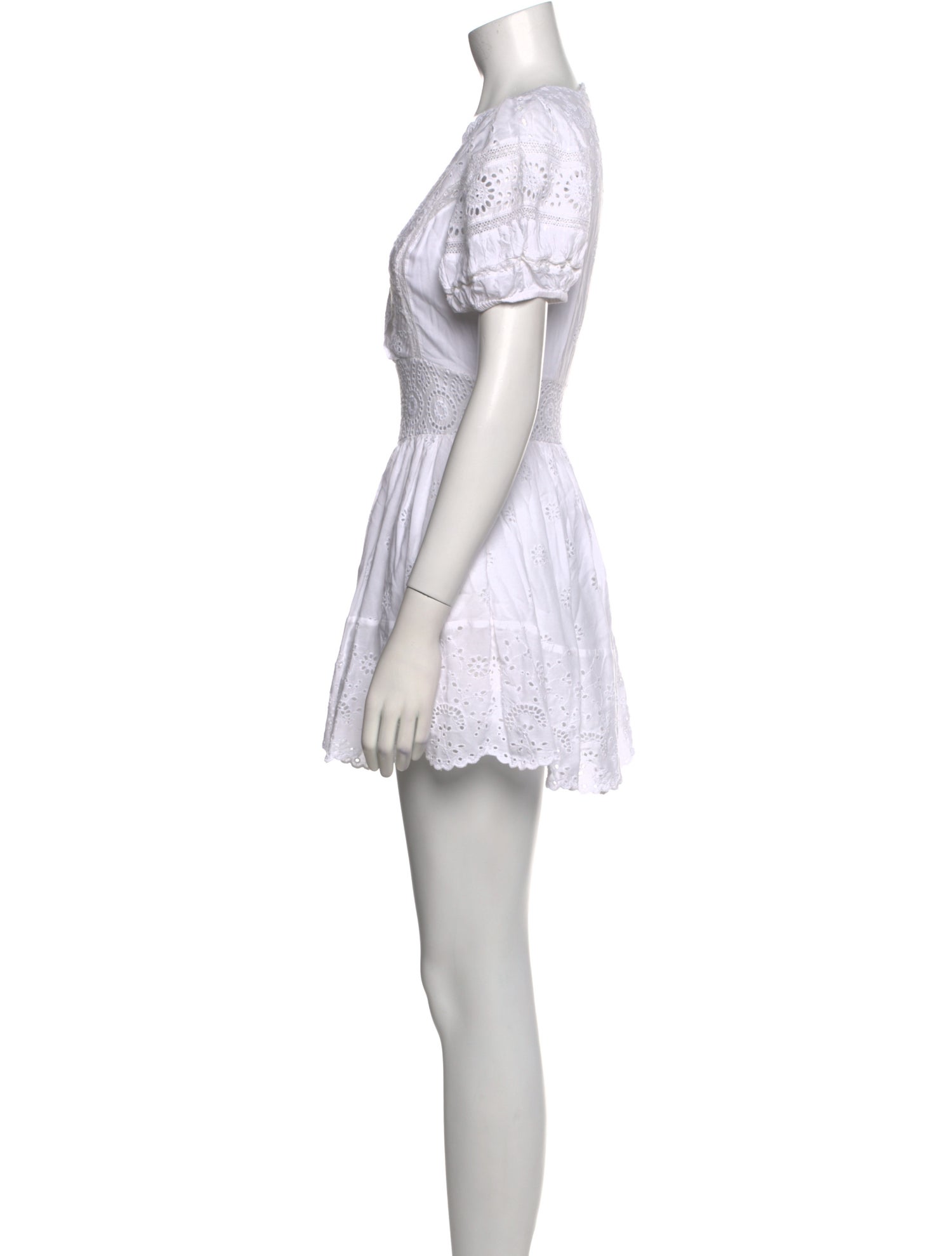 LoveShackFancy V-Neck Mini Dress