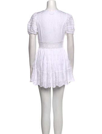 LoveShackFancy V-Neck Mini Dress