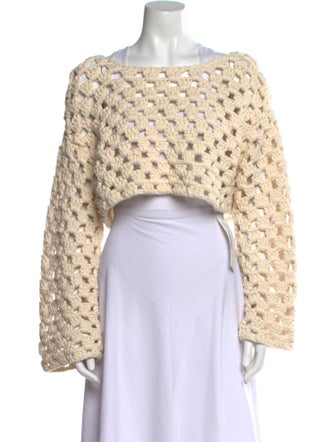 LoveShackFancy Patterned Bateau Neckline Sweater