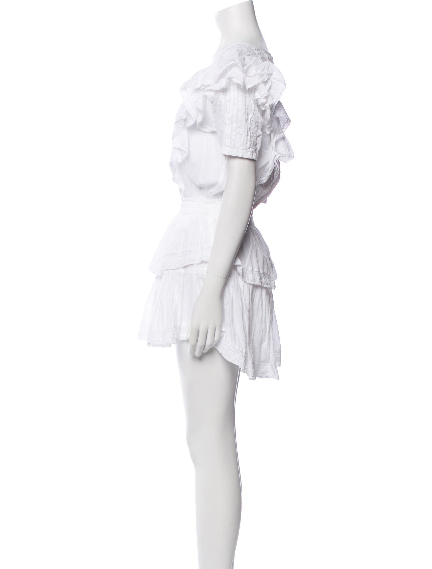 LoveShackFancy Scoop Neck Mini Dress