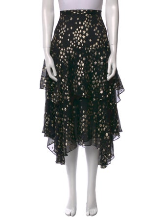 LoveShackFancy Silk Midi Length Skirt