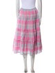 LoveShackFancy Plaid Print Midi Length Skirt