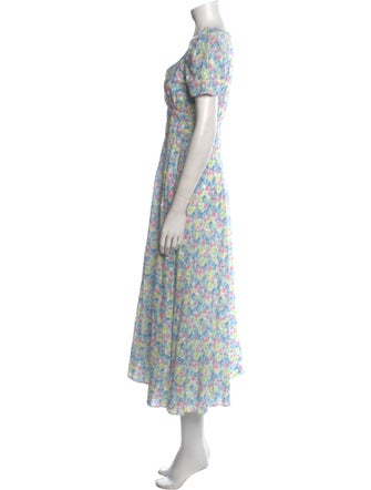 LoveShackFancy Floral Print Long Dress