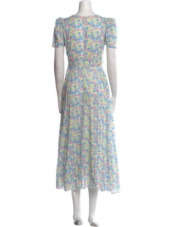 LoveShackFancy Floral Print Long Dress