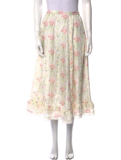 LoveShackFancy Silk Midi Length Skirt