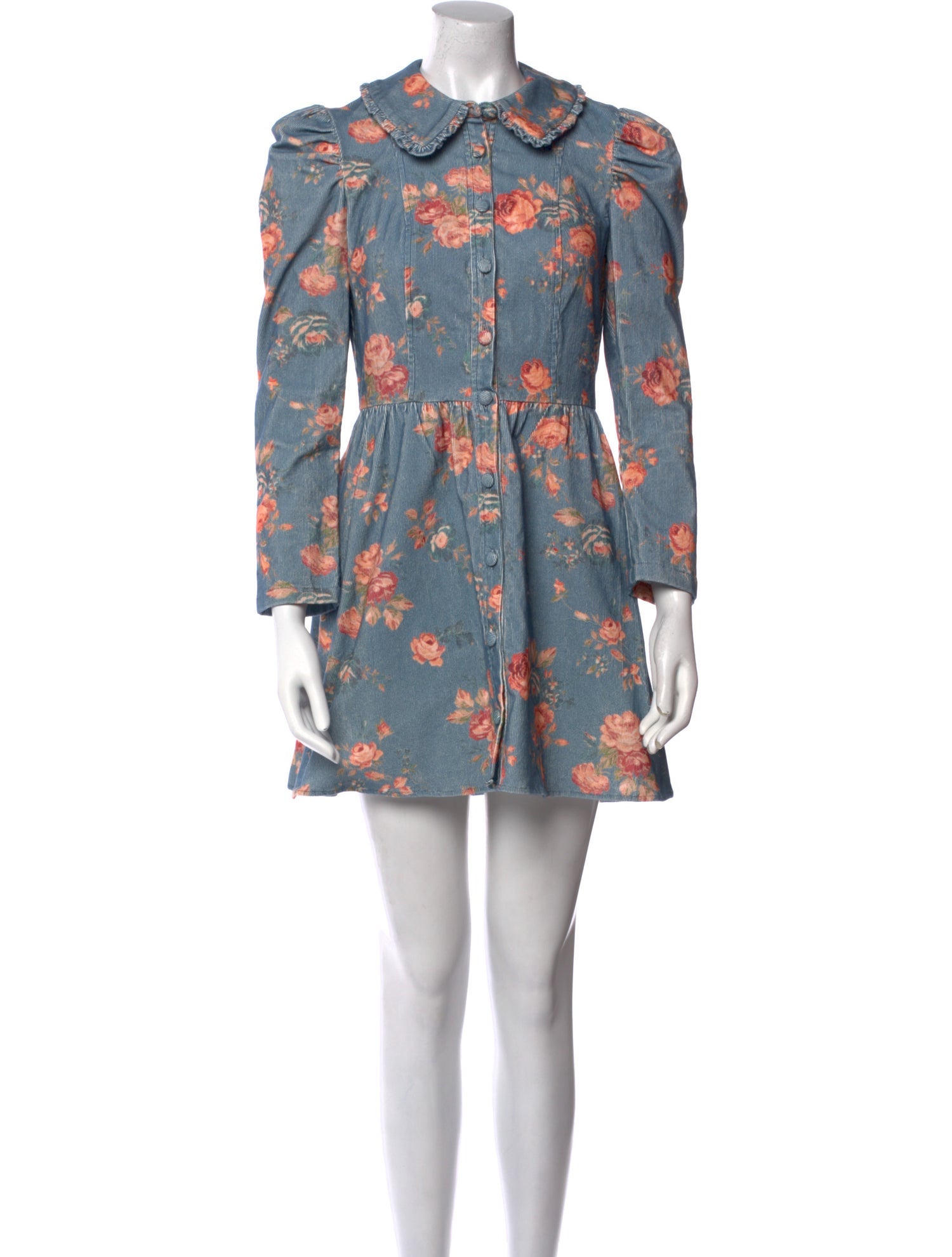 LoveShackFancy Floral Print Mini Dress
